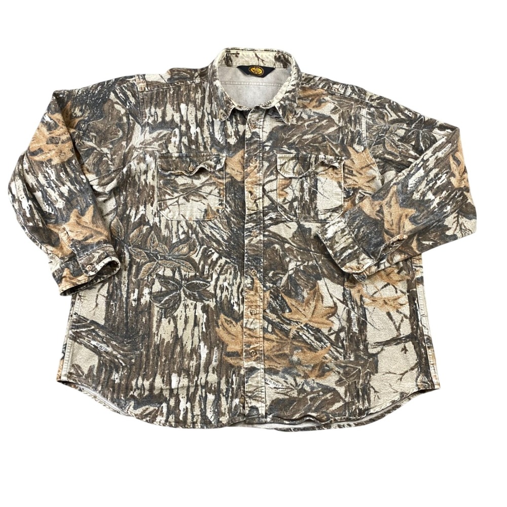 Vintage Woolrich Mens XL Realtree Camo Heavyweight Chamois Hunting Shirt